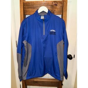 MTSU Blue Raiders Pullover Jacket Blue Gray Medium‎